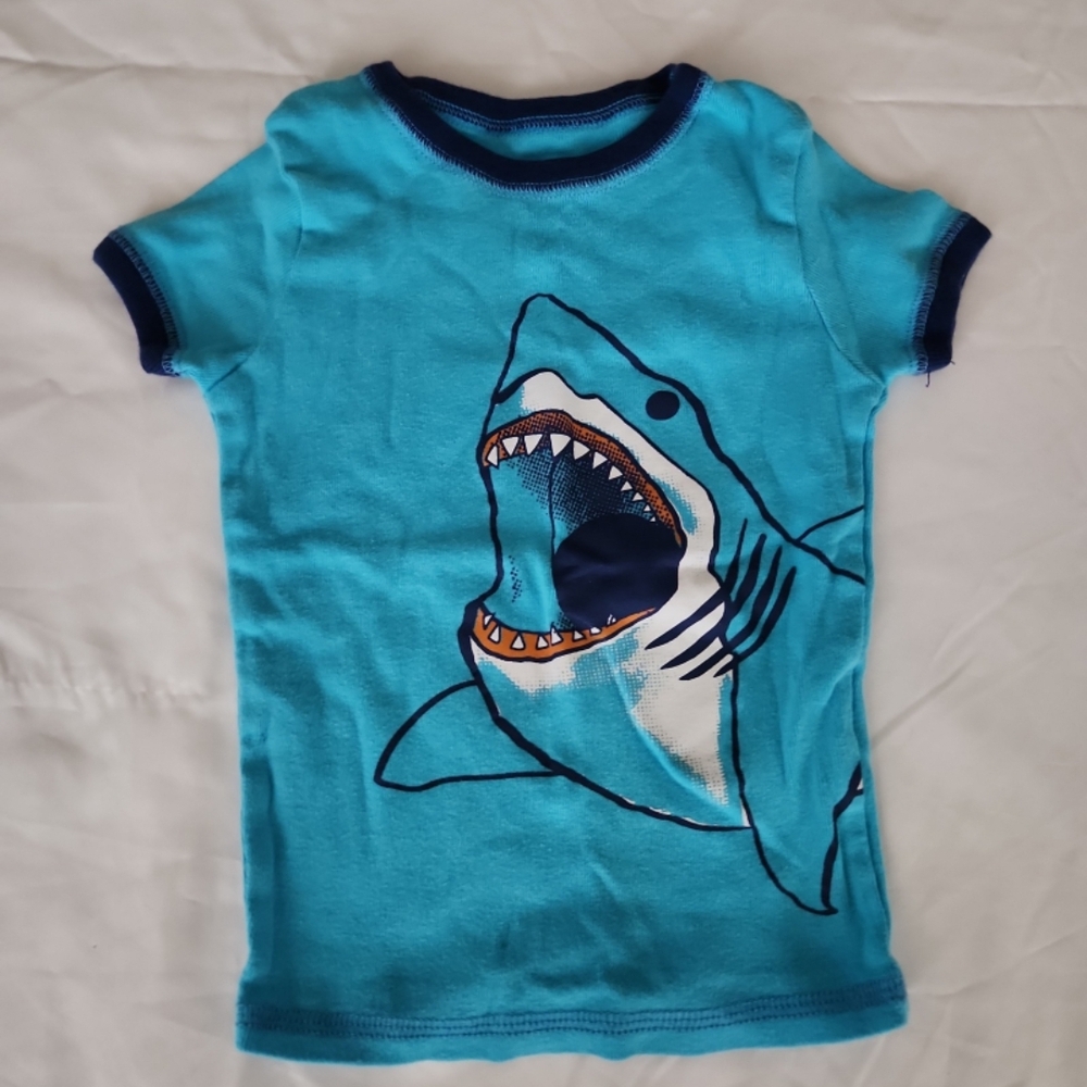 Only boys size 2T Blue shark shirt #BC1